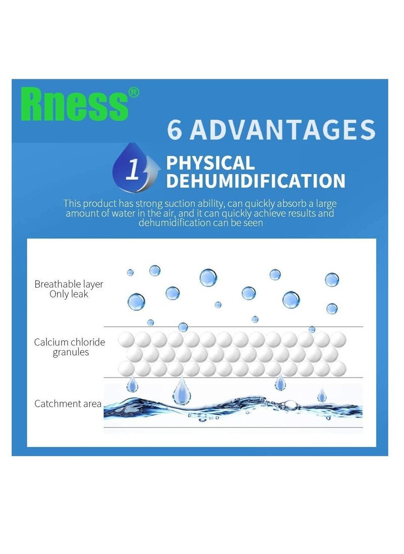 Rness - Rness Moisture Absorber Dehumidifier and Odor Eliminator Hanging Bags to Rid Damp in Closet, Safe, Cars, Wardrobes, Basement,Gym Bag, green - Image 1