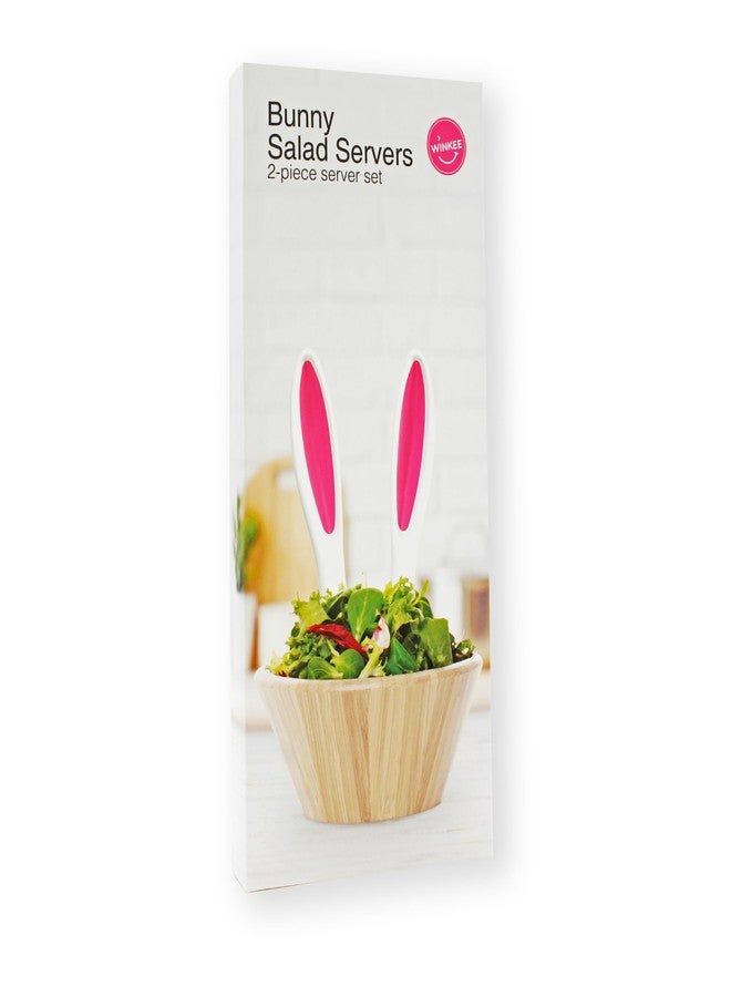 Winkee - Bunny Ears Salad Servers: Bunny Ears in Salad | Adorably Cute Plastic Salad Utensils | Serving Tools for Salad - Image 5