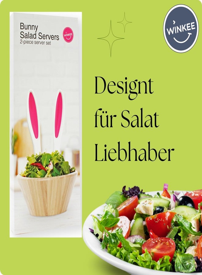 Winkee - Bunny Ears Salad Servers: Bunny Ears in Salad | Adorably Cute Plastic Salad Utensils | Serving Tools for Salad - Image 4