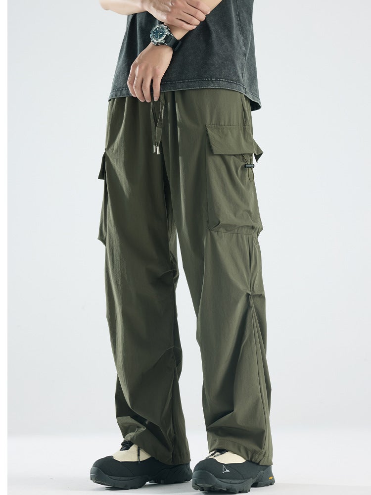 Men'S Quick-Dry Cargo Pants, Women'S American-Style High-Waisted Wide-Leg Pants, Waterproof Breathable Hiking Pants, Casual Sports Pants - Image 3