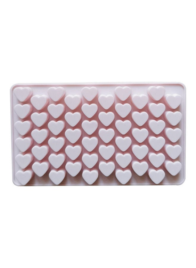 NIBEMINENT 55-Hole Heart Shape Silicone Mold Light Pink 18.5 x 11cm - Image 1