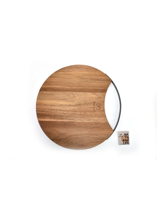 PARFAIT Elegant Design Acacia Wood Round Chopping Board Brown 2 x 30 x 30 cm N-G600KX0063