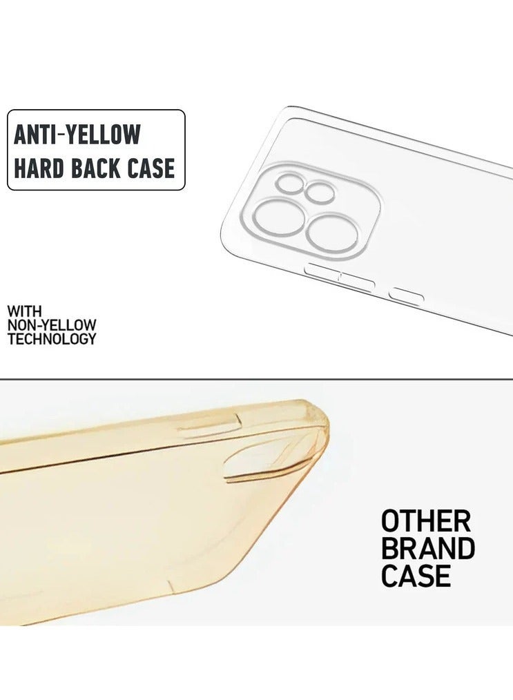 Crystal Clear Transparent Phone Case for Xiaomi Redmi 15C – Slim Ulta Thin Hard TPU Shockproof Cover, Anti-Yellowing Crystal Clear Protective Back Case with Camera Protection - Image 5