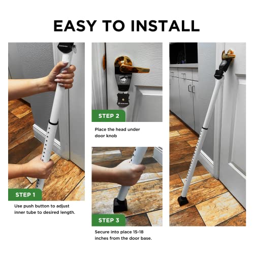 Guard Dog Security Adjustable Sliding Door Security Bar, Door Jammer 2-in-1 Adjustable Door Knob and Sliding Patio Door Stoppers Security with Alarm, 40 Different Adjustments by Guard Dog Security - Image 4
