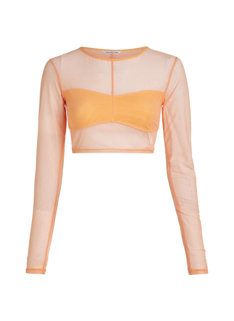 Calvin Klein Jeans - Mesh Detail Crop Top - Image 1