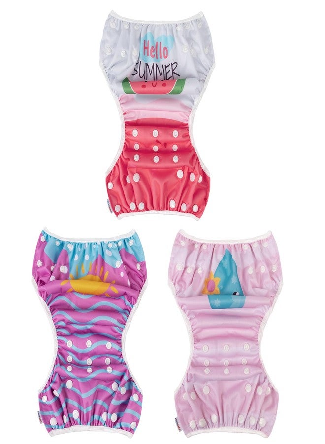 ALVABABY 3pcs Baby Swim Diapers with 1pcs Wet Bag Reuseable Washable & Adjustable for Swimming Lesson & Baby Boy and Girl 3YKL08 - Image 2