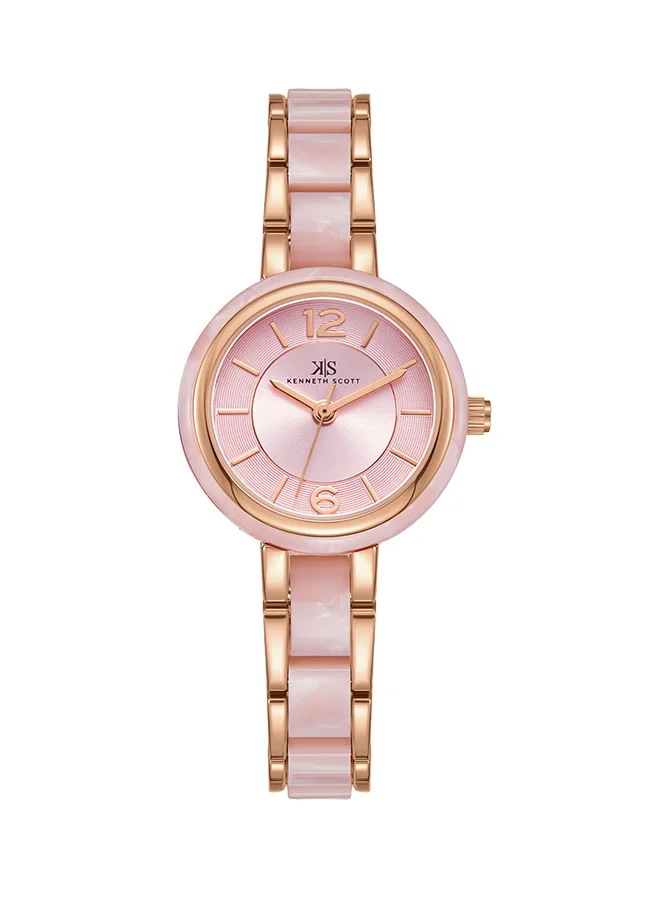 KENNETH SCOTT Women's Alloy and Acetate Plastic Analog Watch K24501-RCPP - 26.5 mm