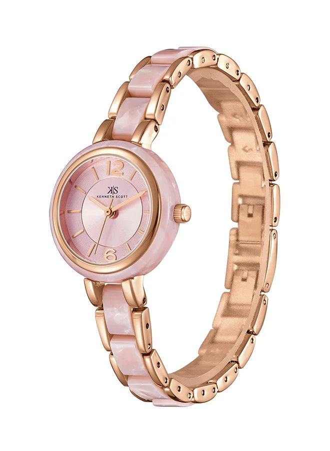 KENNETH SCOTT Women's Alloy and Acetate Plastic Analog Watch K24501-RCPP - 26.5 mm