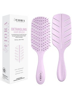 Fiora Naturals Detangler Brush by Fiora Naturals - 100% Bio-Friendly Detangling brush w/Ultra-Soft Bristles - Glide Through Tangles with Ease - For Curly, Fine, Black Natural, Women, Men, Kids - Dry and Wet Hair  - Image 1
