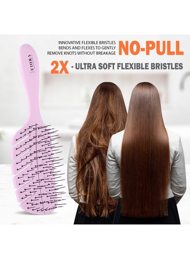 فيورا ناتشيورالز فرشاة فك تشابك الشعر من فيورا ناتشورالز - فرشاة فك تشابك الشعر صديقة للبيئة بنسبة 100% بشعيرات فائقة النعومة - تنزلق بسهولة خلال التشابك - للشعر المجعد والناعم والأسود الطبيعي، للنساء والرجال والأطفال - للشعر الجاف والمبلل - Image 2