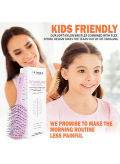Fiora Naturals Detangler Brush by Fiora Naturals - 100% Bio-Friendly Detangling brush w/Ultra-Soft Bristles - Glide Through Tangles with Ease - For Curly, Fine, Black Natural, Women, Men, Kids - Dry and Wet Hair  - Image 3