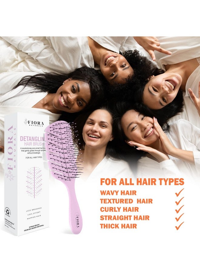 فيورا ناتشيورالز فرشاة فك تشابك الشعر من فيورا ناتشورالز - فرشاة فك تشابك الشعر صديقة للبيئة بنسبة 100% بشعيرات فائقة النعومة - تنزلق بسهولة خلال التشابك - للشعر المجعد والناعم والأسود الطبيعي، للنساء والرجال والأطفال - للشعر الجاف والمبلل - Image 5