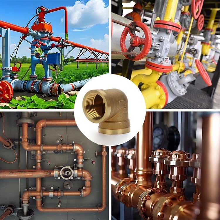 Brass Female Thread Elbow | Heavy Duty Pipe Connector | Corrosion-Resistant Plumbing Fitting | Available Sizes: 1/4", 1/2", 3/4", 1", 1-1/4", 1-1/2" (1/2", 8)