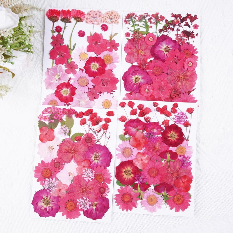 Xinxinran 110Pcs Red Dried Pressed Flowers for Crafts, Dry Flower Kit for Resin Molds,Epoxy Resin Accessories,Bookmark,Nails, Jewelry Molds,Candle Making Supplies,Soap,Frame - Image 4