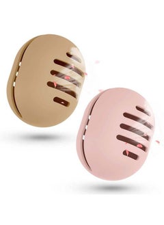 2Pcs Makeup Sponge Holder Silicone Blender Sponge Case Doublesided Breathable Shatterproof Beauty Blender Case Container For Travel (Coffee & Pink)