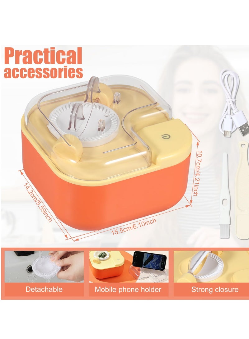 Barakah Electric Dumpling Maker, Automatic DIY Empanada Machine, Easy to Operate Dumpling Press with Filling Spoon and Brush for Home Kitchens (Orange) - Image 2