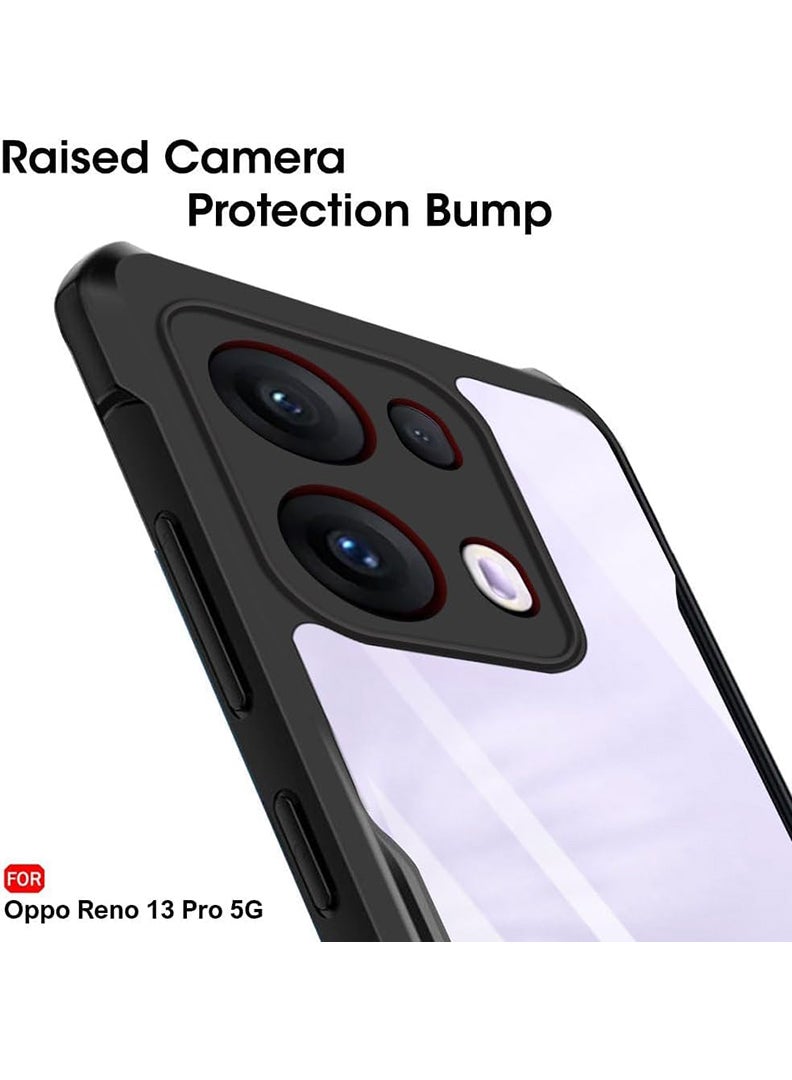 Case Up Case For Oppo Reno 13 Pro 5G Crystal Clear Tactical Back Cover Case With 360 Degree Protection, Shockproof Bumper Protective Phone Cover, Anti-Scratch Hard PC Back (Clear) - Image 5