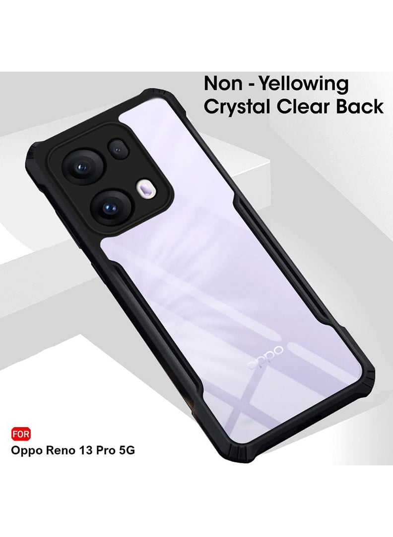 Case Up Case For Oppo Reno 13 Pro 5G Crystal Clear Tactical Back Cover Case With 360 Degree Protection, Shockproof Bumper Protective Phone Cover, Anti-Scratch Hard PC Back (Clear) - Image 4
