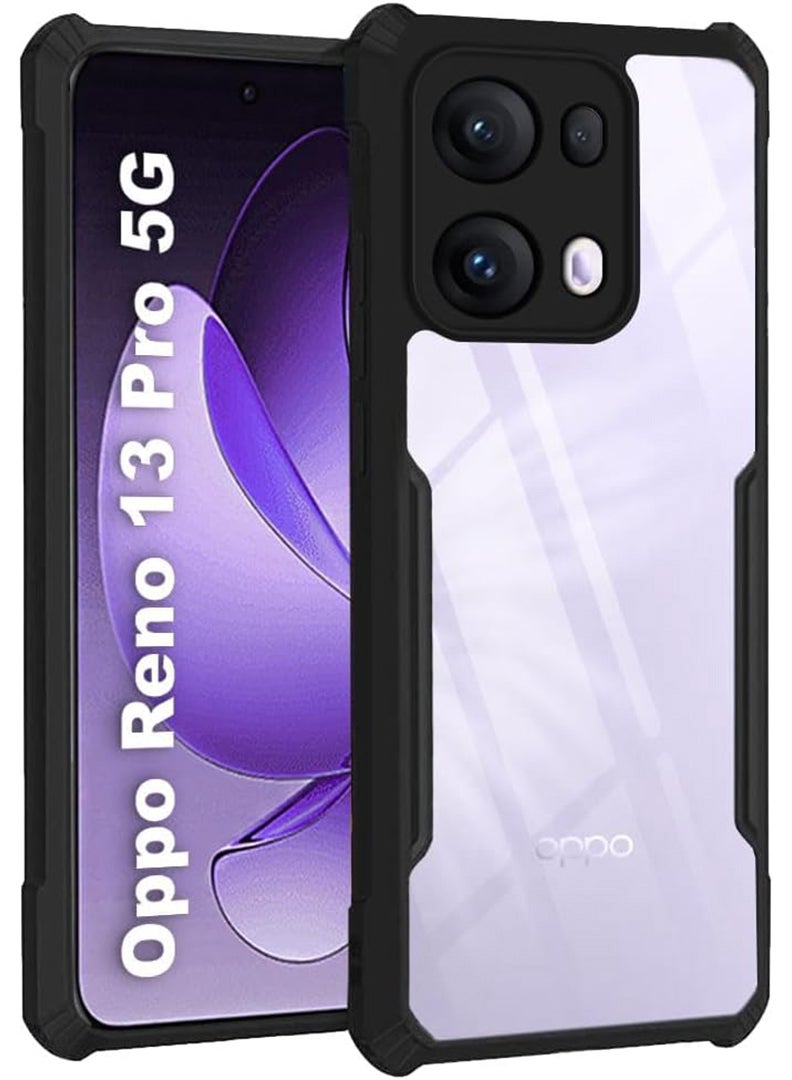 Case Up Case For Oppo Reno 13 Pro 5G Crystal Clear Tactical Back Cover Case With 360 Degree Protection, Shockproof Bumper Protective Phone Cover, Anti-Scratch Hard PC Back (Clear) - Image 1