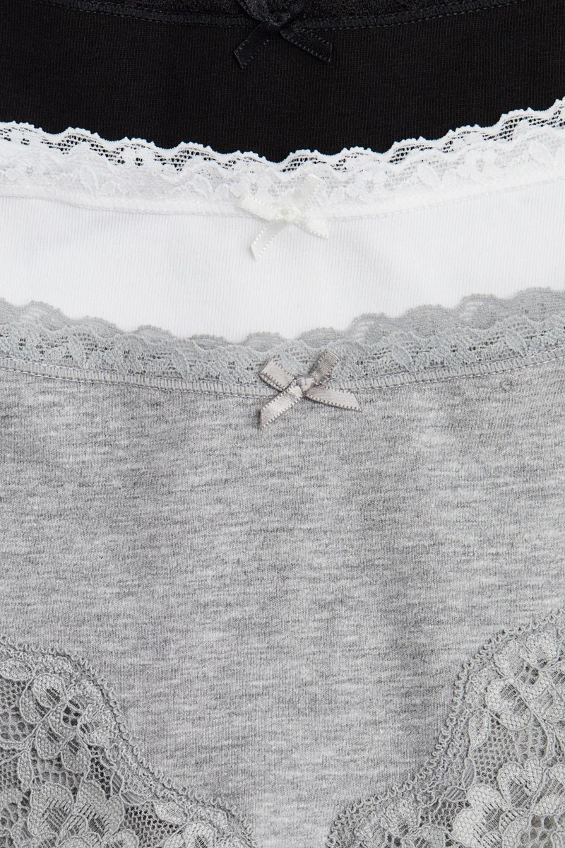 اتش اند ام 3-pack cotton and lace hipster briefs