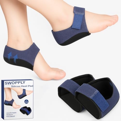 SWOPPLY Gel Heel cups Silicon Heel Pad for Heel Ankle Pain Plantar fasciitis Tendinitis Heel Spurs Heel Pain Cracked Heel Shoe Support Pad for Men and Women Shock Cushion Pad for Heels Cushion Heel - Image 1