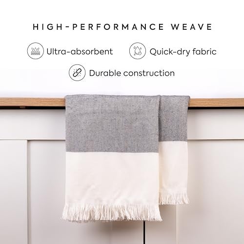 HABER 100% Bamboo Large Bath Towel Ultra Soft, Light Weight, & Quick Dry Towel for Bath, Travel, Gym, Beach, Pool, and Yoga | 76 X 152 cms (Pebble Grey) - Image 3