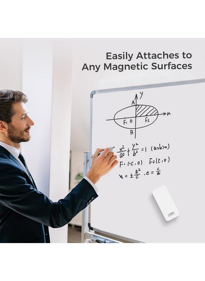Loukin - 4 Pack Magnetic Dry Erase Eraser(White), Whiteboard Eraser, Glass Board Eraser, Two Bottles Of 3.4 Oz Whiteboard Cleaner Included, For Classroom, Home And Office Use - Image 1