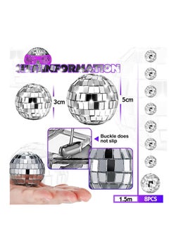 Mini Disco Ball Ornaments, 4 Packs Reflective Silver Mirror Disco Hanging Ball Decor, for Tree Wedding Dance Music Festival Birthday Party Home Supplies, 1 Inch, 2 Inch - pzsku/ZE13DA067AF389A4ACA45Z/45/_/1721132062/85516d0e-8ec5-42cf-a43e-b09287089243