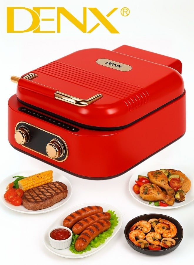 Denx Electric Cooking Pot – 3-in-1 Multi-Functional Electric Cooker and Grill by DENX, Model DX3421 – 1800W Power, 2.5L Capacity, Die-Cast Aluminum Surface, Non-Stick Coating, Adjustable Temperature Control, Sauce Tray, Elegant Design for Home Cooking or Camping. - Image 5