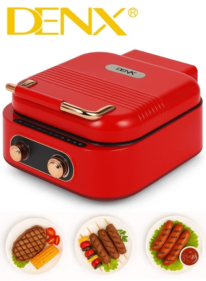 Denx Electric Cooking Pot – 3-in-1 Multi-Functional Electric Cooker and Grill by DENX, Model DX3421 – 1800W Power, 2.5L Capacity, Die-Cast Aluminum Surface, Non-Stick Coating, Adjustable Temperature Control, Sauce Tray, Elegant Design for Home Cooking or Camping. - Image 2