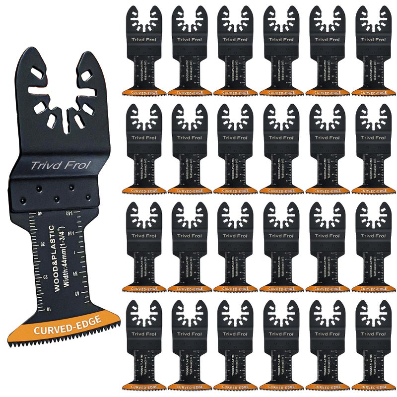 Trivd Frol 100Pcs Curved-Edge Oscillating Tool Blades Professional Universal Oscillating Saw Blades Wood Multitool Blades Compatible with Dewalt, Milwaukee, Ryobi, Rockwell, Bosch - Image 1