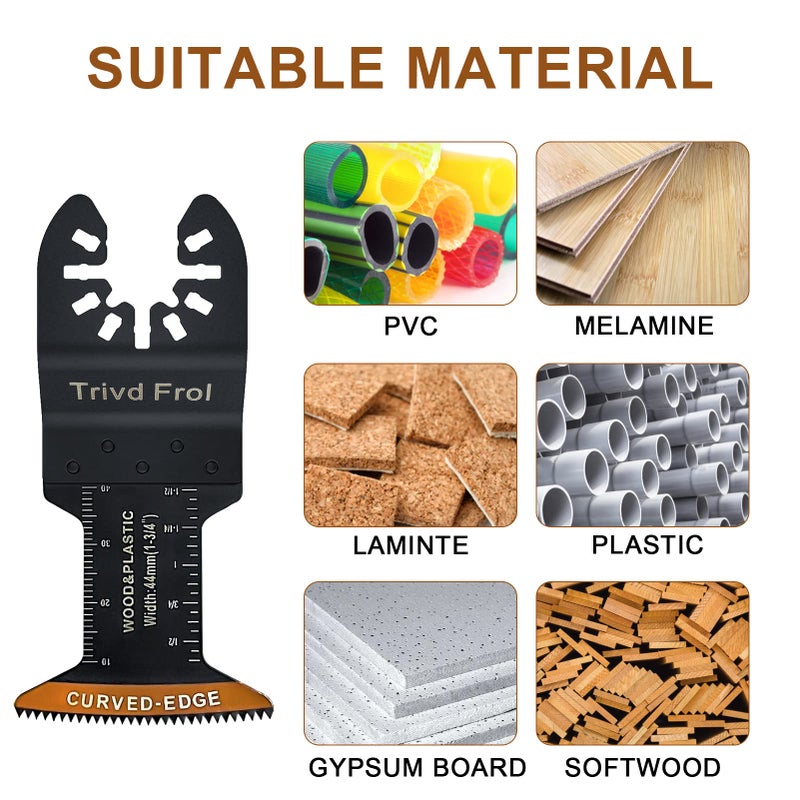 Trivd Frol 100Pcs Curved-Edge Oscillating Tool Blades Professional Universal Oscillating Saw Blades Wood Multitool Blades Compatible with Dewalt, Milwaukee, Ryobi, Rockwell, Bosch - Image 5