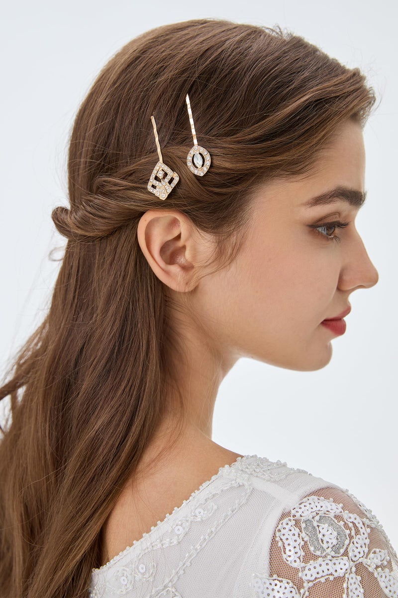BABEYOND Vintage Hair Pins Clips for Women 1920s Crystal Rhinestone Feather Hair Pins Great Gatsby Hair Piece (A-Gold) - Image 4