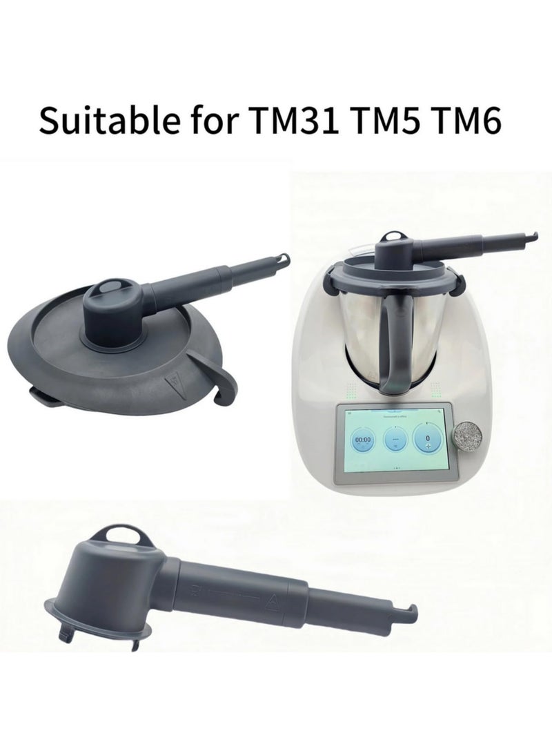قطعة واحدة من موزع البخار لـ Thermomix TM6 وTM5 وTM31، لون أسود، قابل للتمديد، آمن للغسل في غسالة الأطباق، بقفل سريع ووظيفة دوران 360 درجة، لحماية خزائن المطبخ وأسطح العمل. - Image 3
