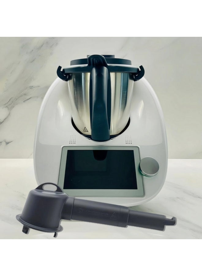 قطعة واحدة من موزع البخار لـ Thermomix TM6 وTM5 وTM31، لون أسود، قابل للتمديد، آمن للغسل في غسالة الأطباق، بقفل سريع ووظيفة دوران 360 درجة، لحماية خزائن المطبخ وأسطح العمل. - Image 5