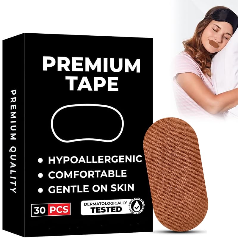 HANNEA® 30 Counts Mouth Tape for Sleeping 3'' Self Adhesive Anti-Snore Strips for Better Nose Breathing, Comfortable & Skin-Friendly Sleep Mouth Strips Improve Sleep Quality for Men, Women & Kids - Image 1