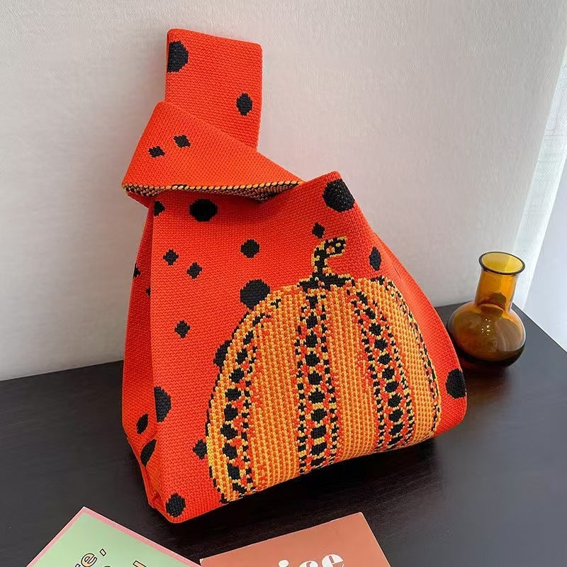 Versatile Woven Floral New Women'S Crossbody Bag Small Handbag Cartoon Large Capacity Shoulder Bag Knitted Handbag - Image 4
