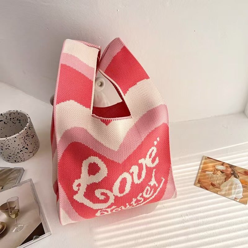 Versatile Woven Floral New Women'S Crossbody Bag Small Handbag Cartoon Large Capacity Shoulder Bag Knitted Handbag - Image 5