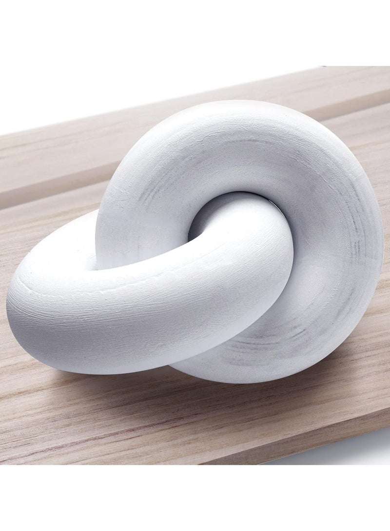 LINGWEI Wood Chain Link Decor 2 Link Wood Knot Decorative Chain Wood Decor Rustic Wood Bohemian hand carved Link Decorative Object Large Wooden Chain for Home Living Room Coffee Table Farmhouse - Image 2