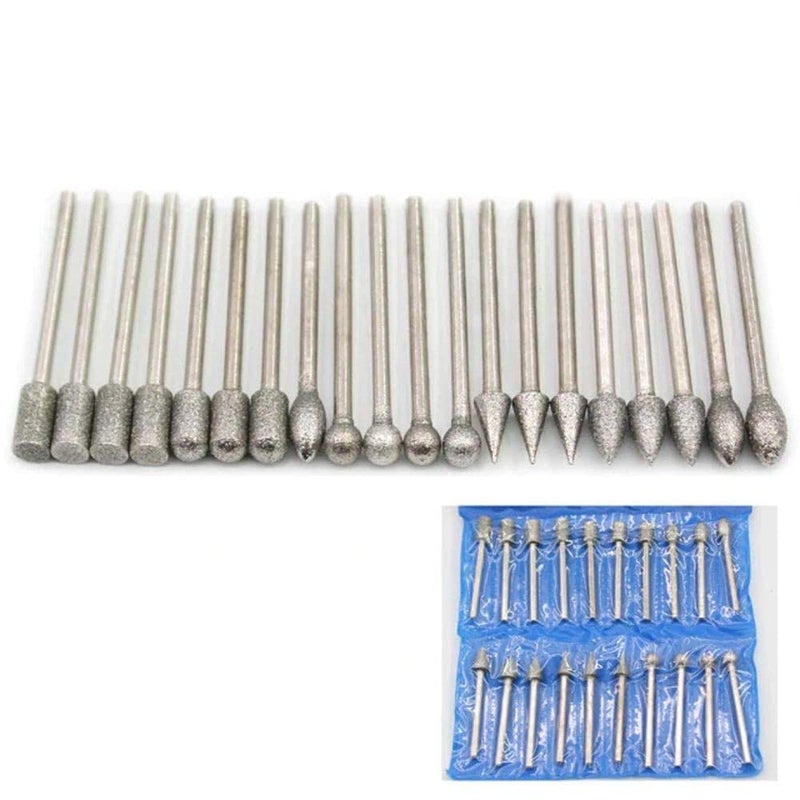 Diy Crafts CTDIYHI57745 3mm Durable Shank Diamond Grinding Burr Drill Bits Rotary Tools for Watch Dy Crafts Works 10 Pack of 15 Multicolor - Image 4