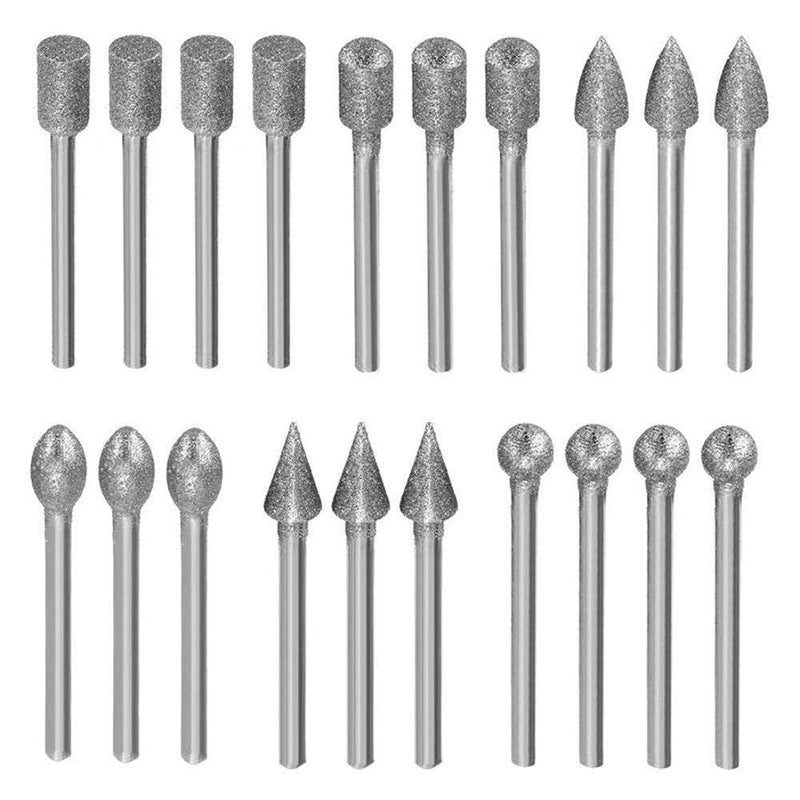 Diy Crafts CTDIYHI57745 3mm Durable Shank Diamond Grinding Burr Drill Bits Rotary Tools for Watch Dy Crafts Works 10 Pack of 15 Multicolor - Image 1