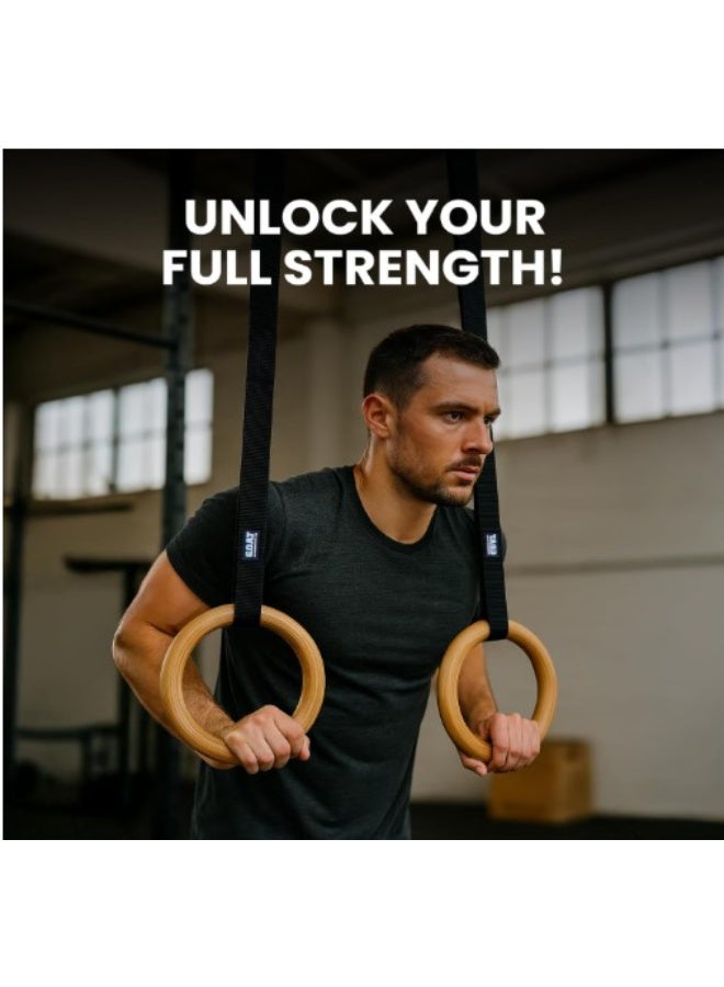 جوت  حلقات جمباز Elite من G.O.A.T | خشب البتولا 100% | 4.5 متر | سماكة 2.8 سم | متينة - Image 2