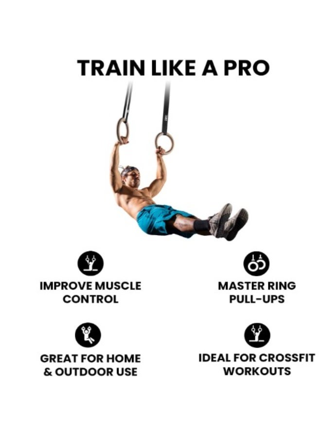 جوت  حلقات جمباز Elite من G.O.A.T | خشب البتولا 100% | 4.5 متر | سماكة 2.8 سم | متينة - Image 4