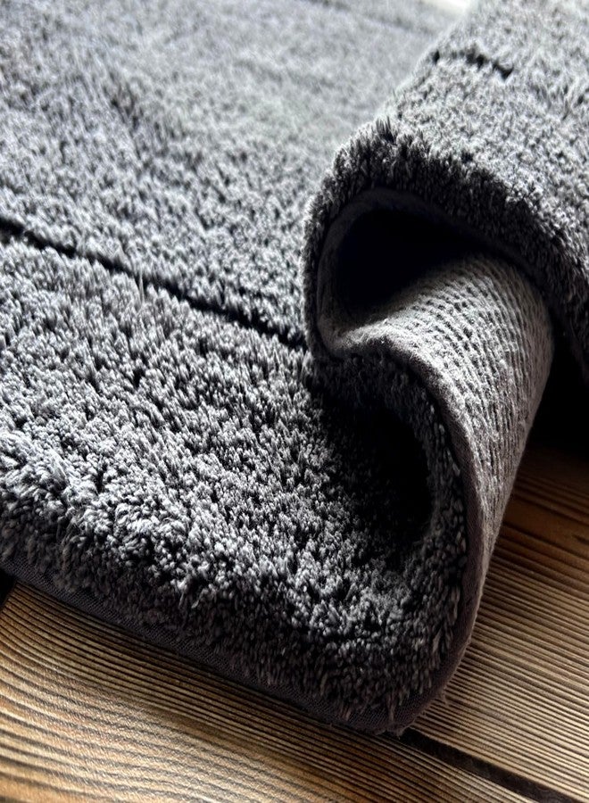 KEMA Bath Mat for Bathroom, Tub, 24 x 60 inches 100% Cotton, Non- Slip, Absorbent, Bathmat for Bathroom Floor Runner Rug for Bath Tub, Shower, Washable, Frost Gray - Image 5