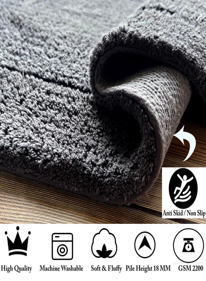KEMA Bath Mat for Bathroom, Tub, 24 x 60 inches 100% Cotton, Non- Slip, Absorbent, Bathmat for Bathroom Floor Runner Rug for Bath Tub, Shower, Washable, Frost Gray - Image 4