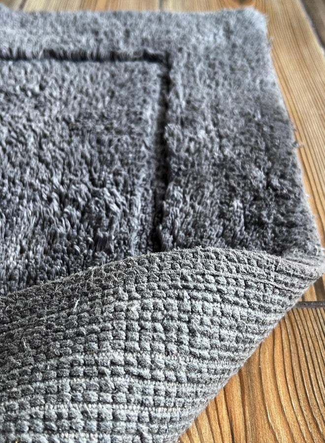 KEMA Bath Mat for Bathroom, Tub, 24 x 60 inches 100% Cotton, Non- Slip, Absorbent, Bathmat for Bathroom Floor Runner Rug for Bath Tub, Shower, Washable, Frost Gray - Image 2