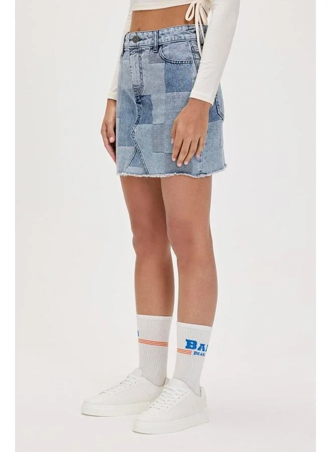 Bad Bear  Vendy Blue Denim Skirt for Women | Best Price UAE
