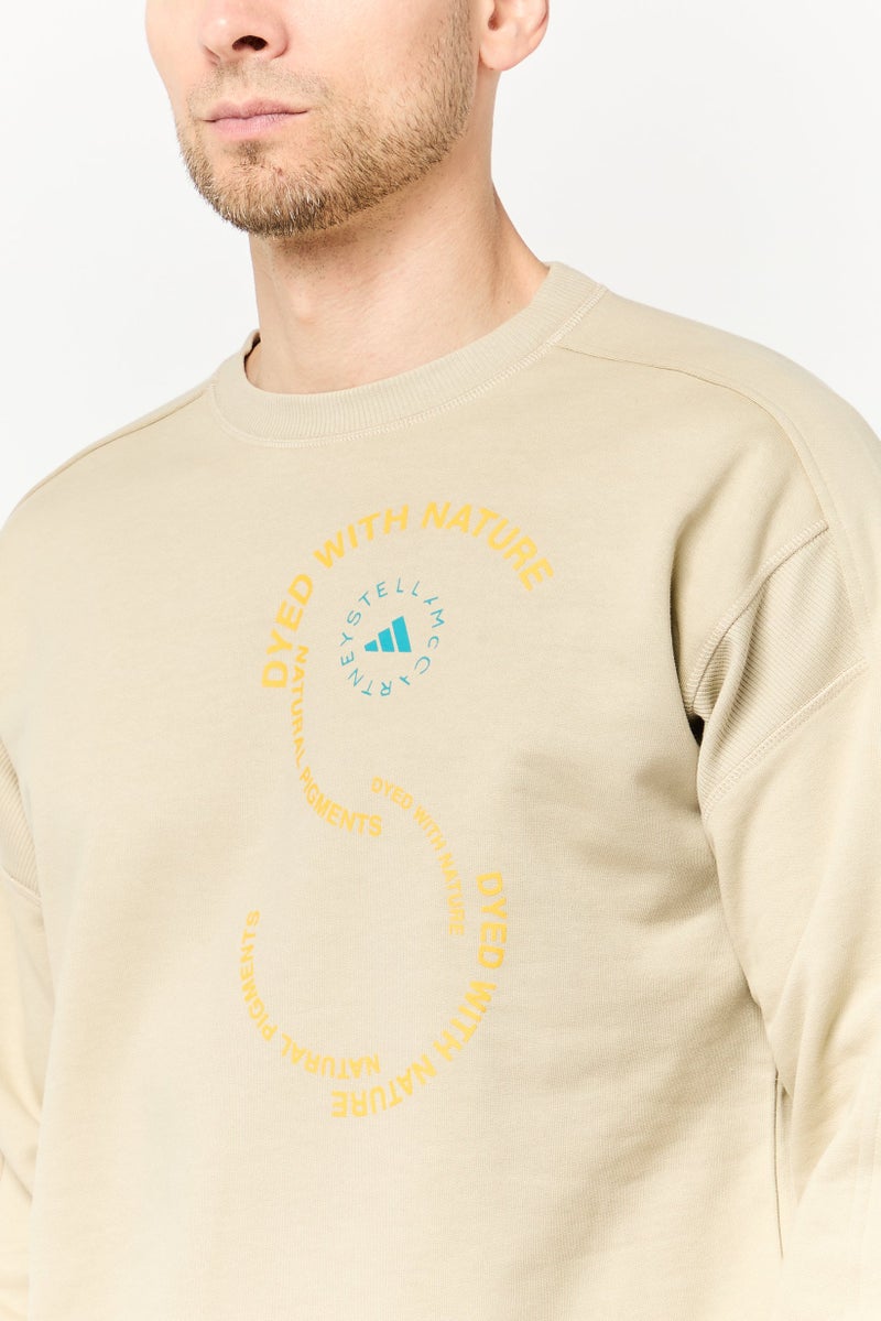 Adidas Men Sportswear Fit Long Sleeve Outdoor Sweatshirt, Beige  - Image 3