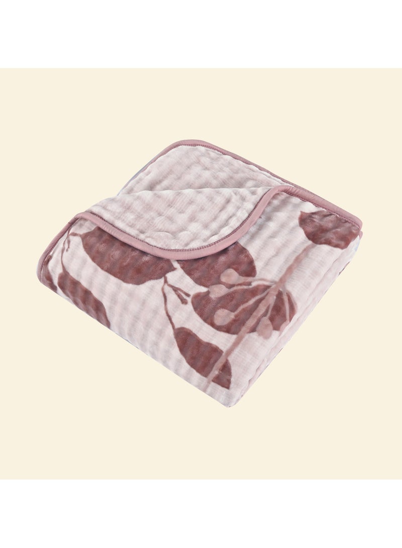 مورانو بطانية مورانو كلاود ماي تاتش فلورا الموزونة - بطانية صوف ناعمة للشتاء، 220 × 240 سم، طبقتان، 4 كجم، 100% بوليستر بطانية دافئة ومريحة - Image 2