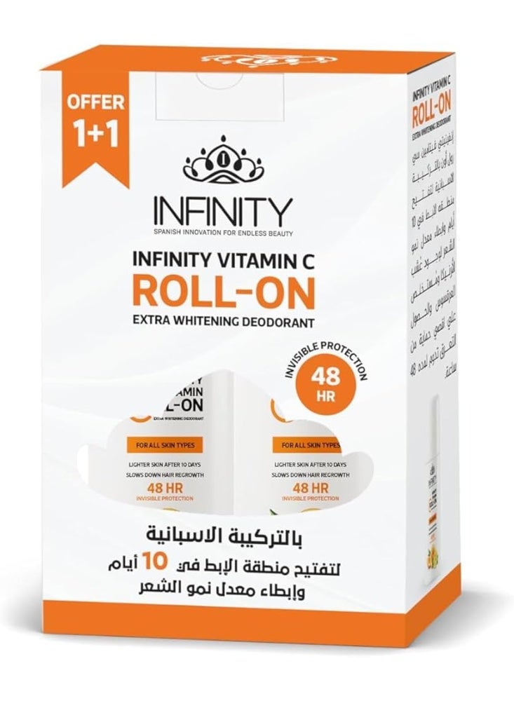 إينفينيتي مزيل عرق إنفينيتي بكريم الفيتامين سي لتفتيح البشرة - عبوة مكونة من قطعتين (80 مل + 50 مل) - Image 1